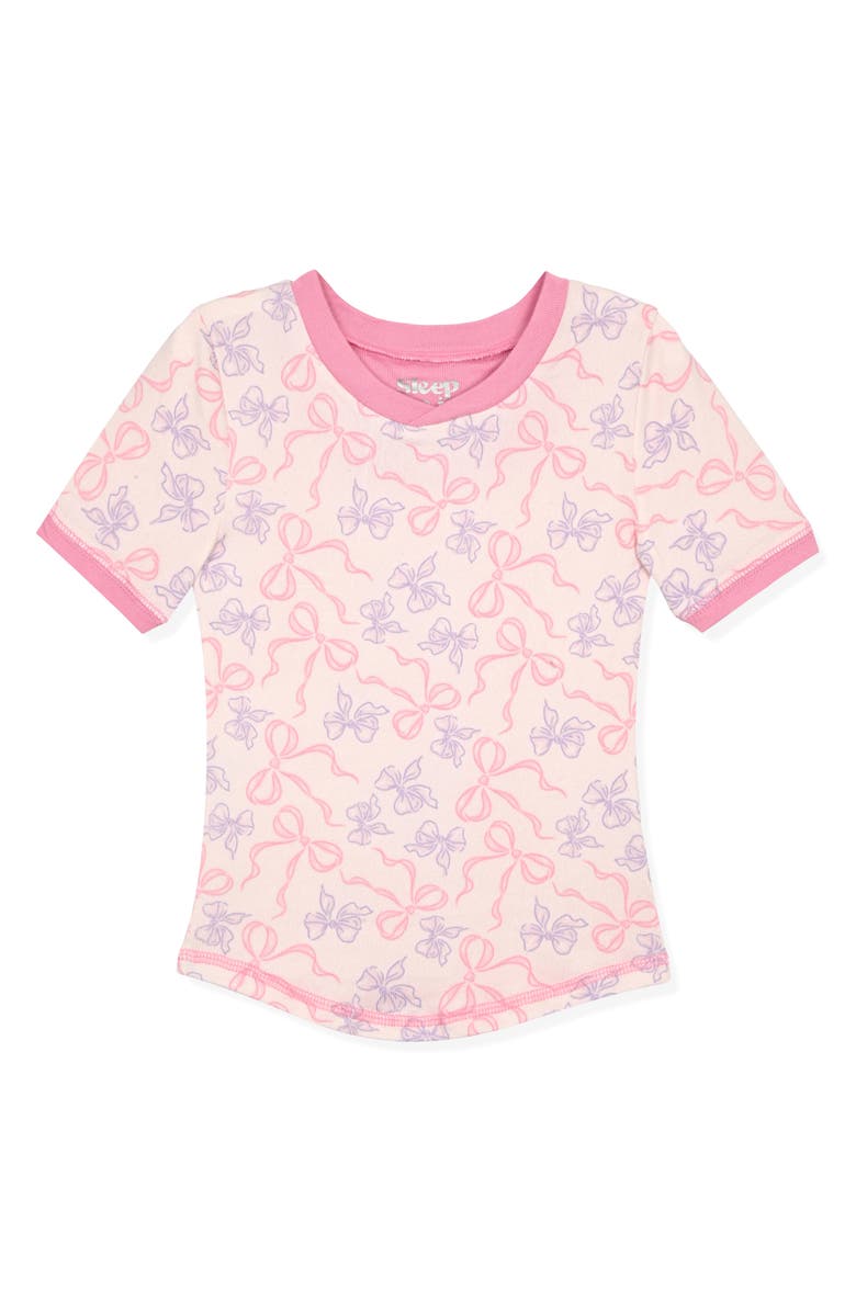 SLEEP ON IT Kids' Fitted Two-Piece Long Pajamas & Scrunchie Set, Alternate, color, Pink