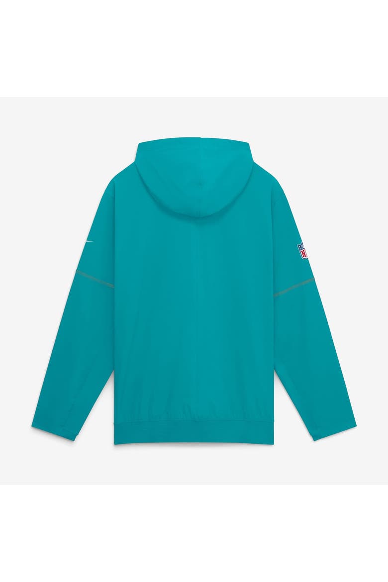 Men's Nike Aqua Miami Dolphins Sideline Logo Glory Anorak Half-Zip Hooded Jacket, Alternate, color, Aqua
