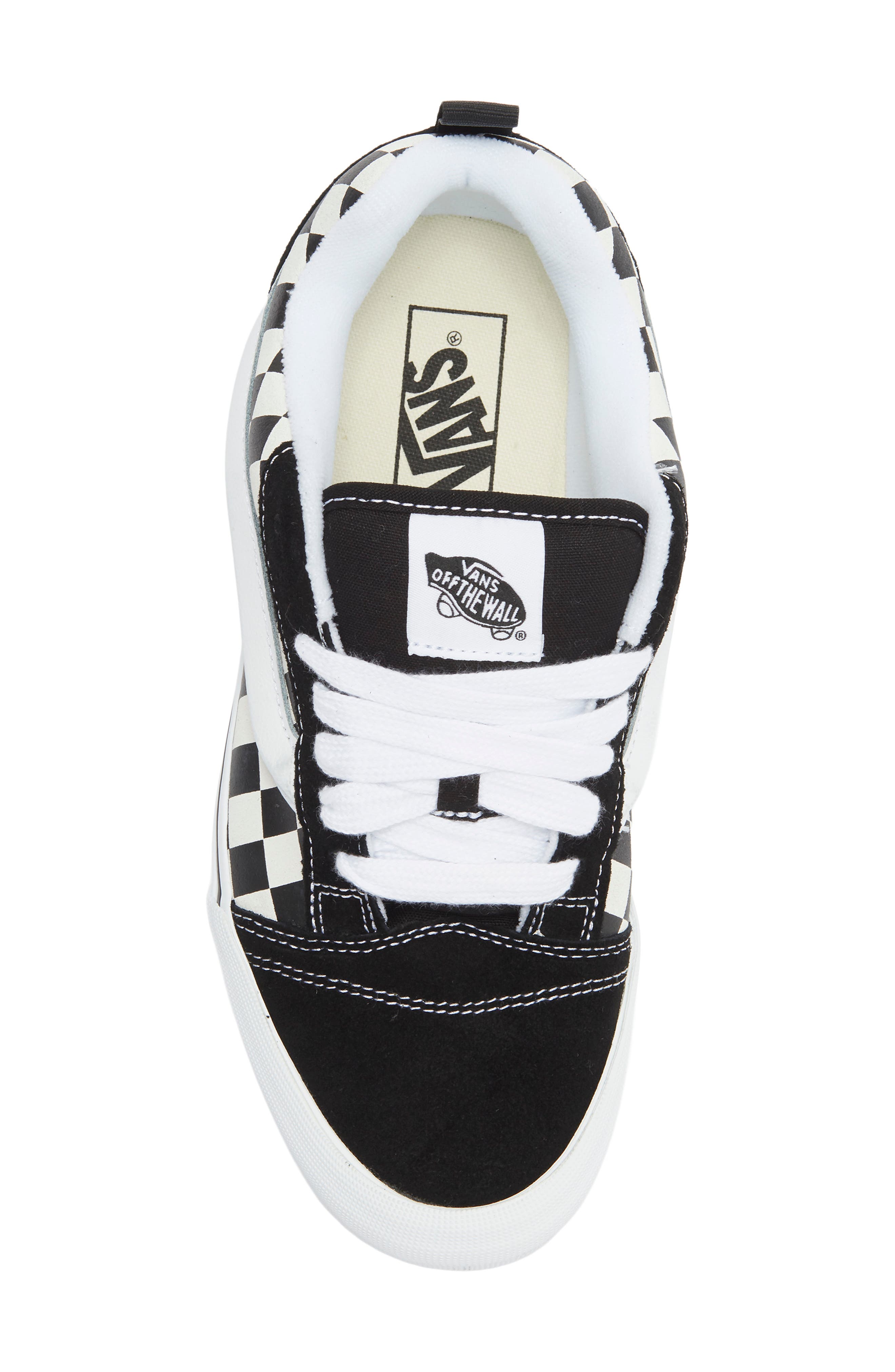 Knu Skool Suede Low Top Sneaker, Alternate, color, CHECKERBOARD BLACK/TRUE WHITE