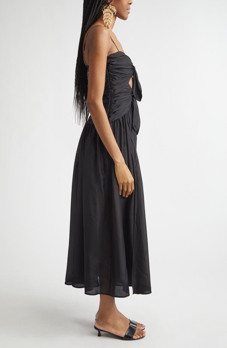 Zimmermann Aster Scarf Silk Midi Dress, Alternate, color, Black