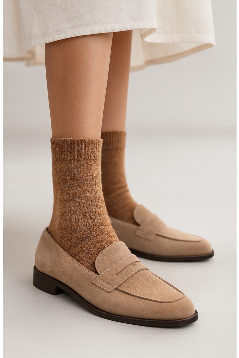 2-Pack Stripe Wool & Yak Blend Crew Socks, Alternate, color, CRIMSON/CAMEL HEATHER MUL2