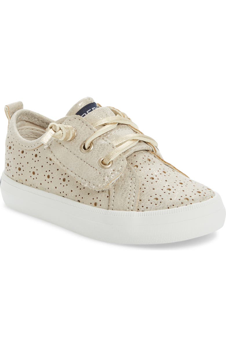 Sperry Crest Vibe Jr. Perforated Metallic Sneaker, Main, color,