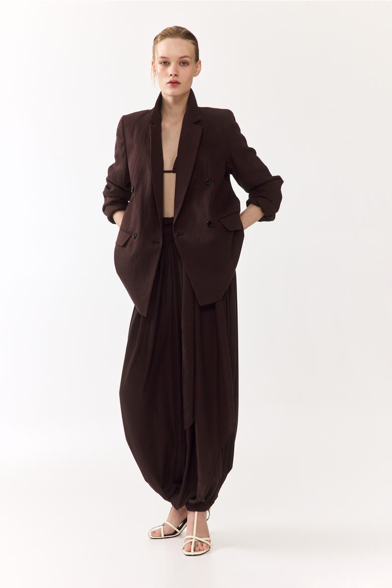 Double-breasted Blazer, Alternate, color, Dark brown