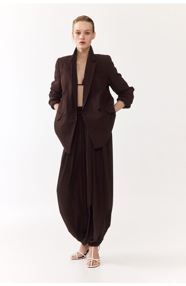 H&M Double-breasted Blazer, Alternate, color, Dark Brown