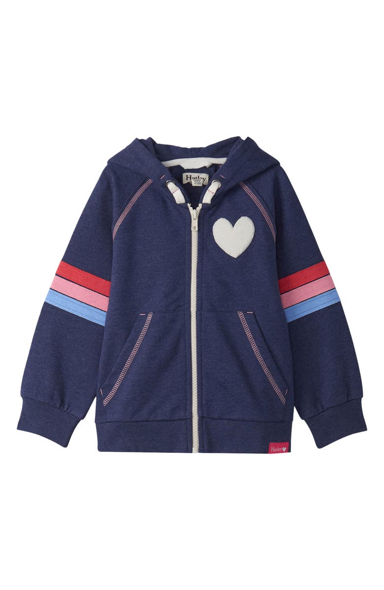 Hatley Kids' Patriot Zip Front Cotton Blend Hoodie, Main, color, Patriot Blue