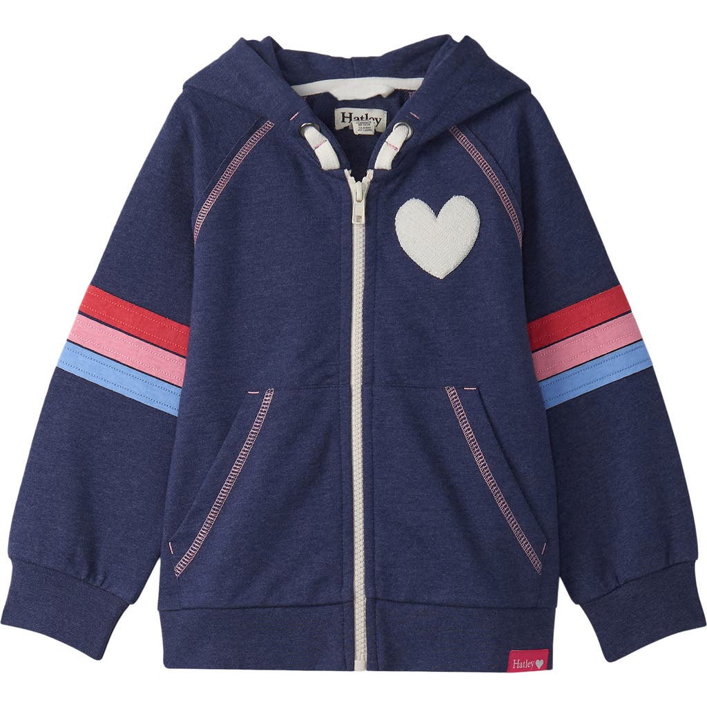 Hatley Kids' Patriot Zip Front Cotton Blend Hoodie In Blue