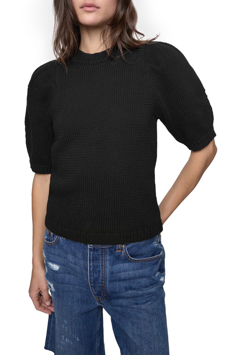 Rebecca Minkoff Celeste Puff Sleeve Cotton Blend Sweater, Main, color, 