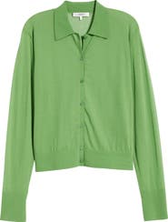 FRAME The Collared Cotton Blend Cardigan