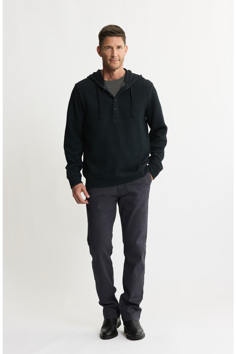 Textured Knit Hooded Pullover, Alternate, color, BLACK