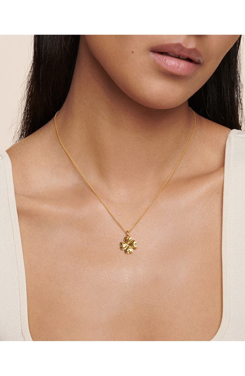Monica Vinader Clover Pendant Necklace, Alternate, color, 18Ct Gold Vermeil