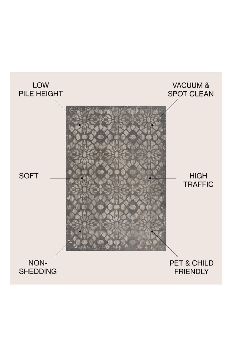 JONATHAN Y Roma Ornate Geometric Tile Area Rug, Alternate, color, Gray