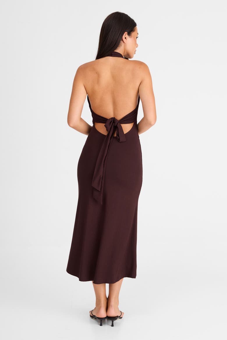 Thea Midi Dress, Alternate, color, Chocolate