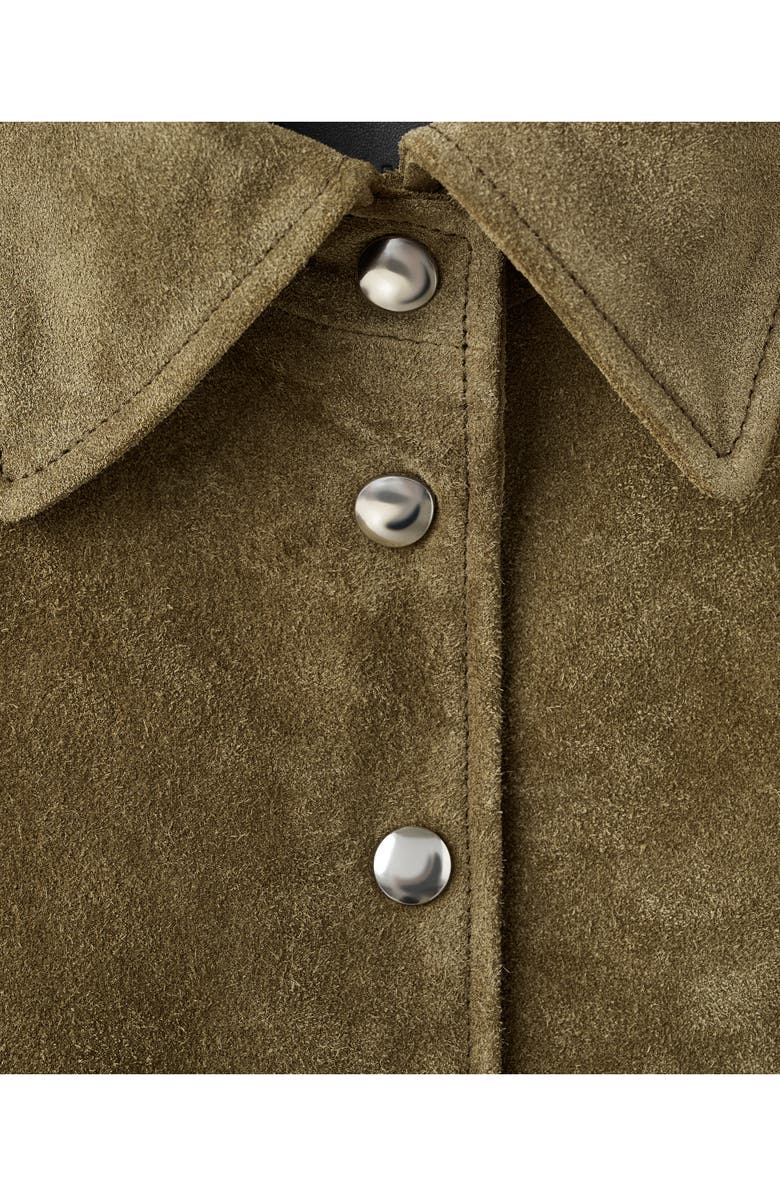 MANGO Suede Jacket, Alternate, color, Khaki Green