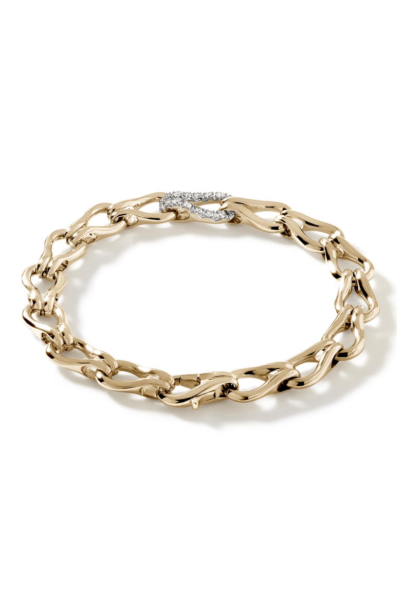Surf Bracelet, 14K Gold, Diamonds, Alternate, color, GOLD