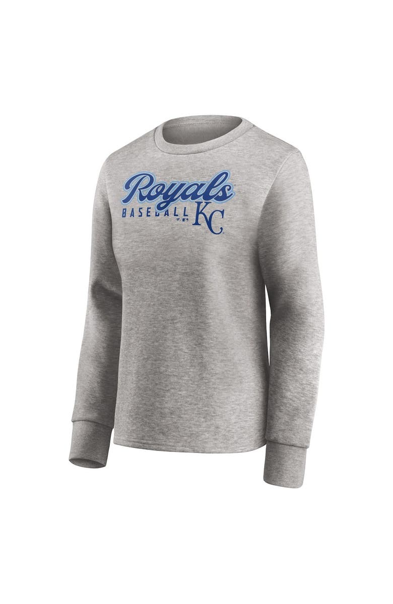 FANATICS Women's Fanatics Branded Heathered Gray Kansas City Royals Crew Pullover Sweater, Alternate, color, 