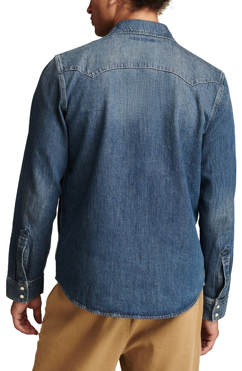 Lucky Brand Core Denim Western Snap-Up Shirt, Alternate, color, Anchor