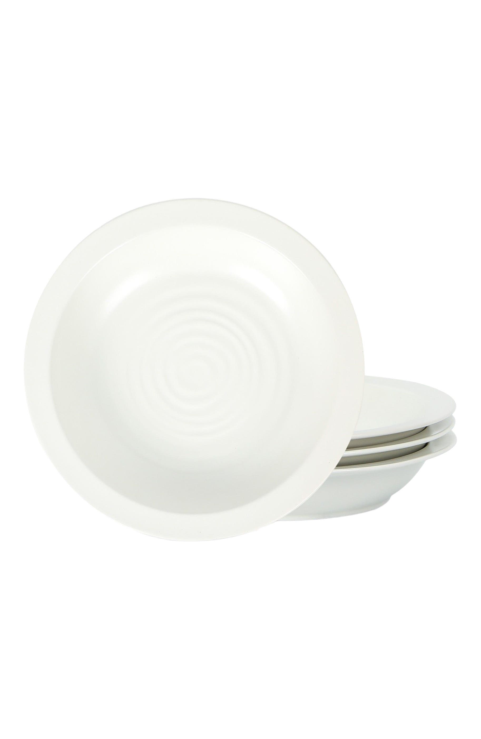 Stone Lain Orbit Stoneware 4-Piece Pasta Bowl Set - White
