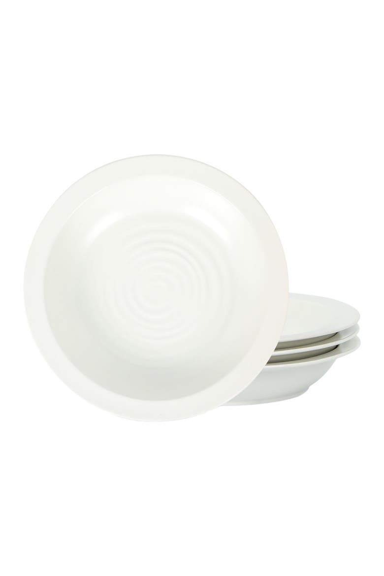 Orbit Stoneware 4-Piece Pasta Bowl Set, Main, color, White