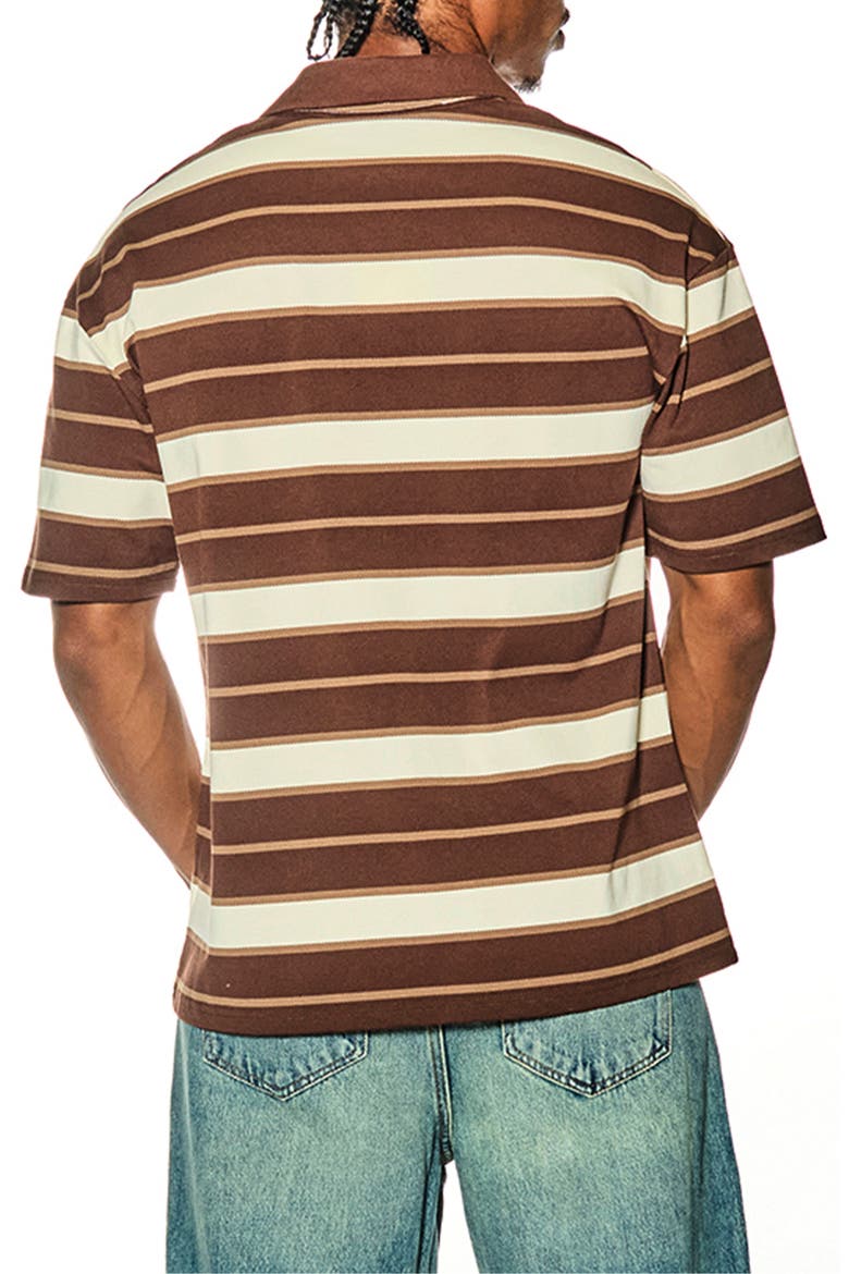 SS Post Game Oversize Stripe Cotton Polo, Alternate, color, BROWN BONE