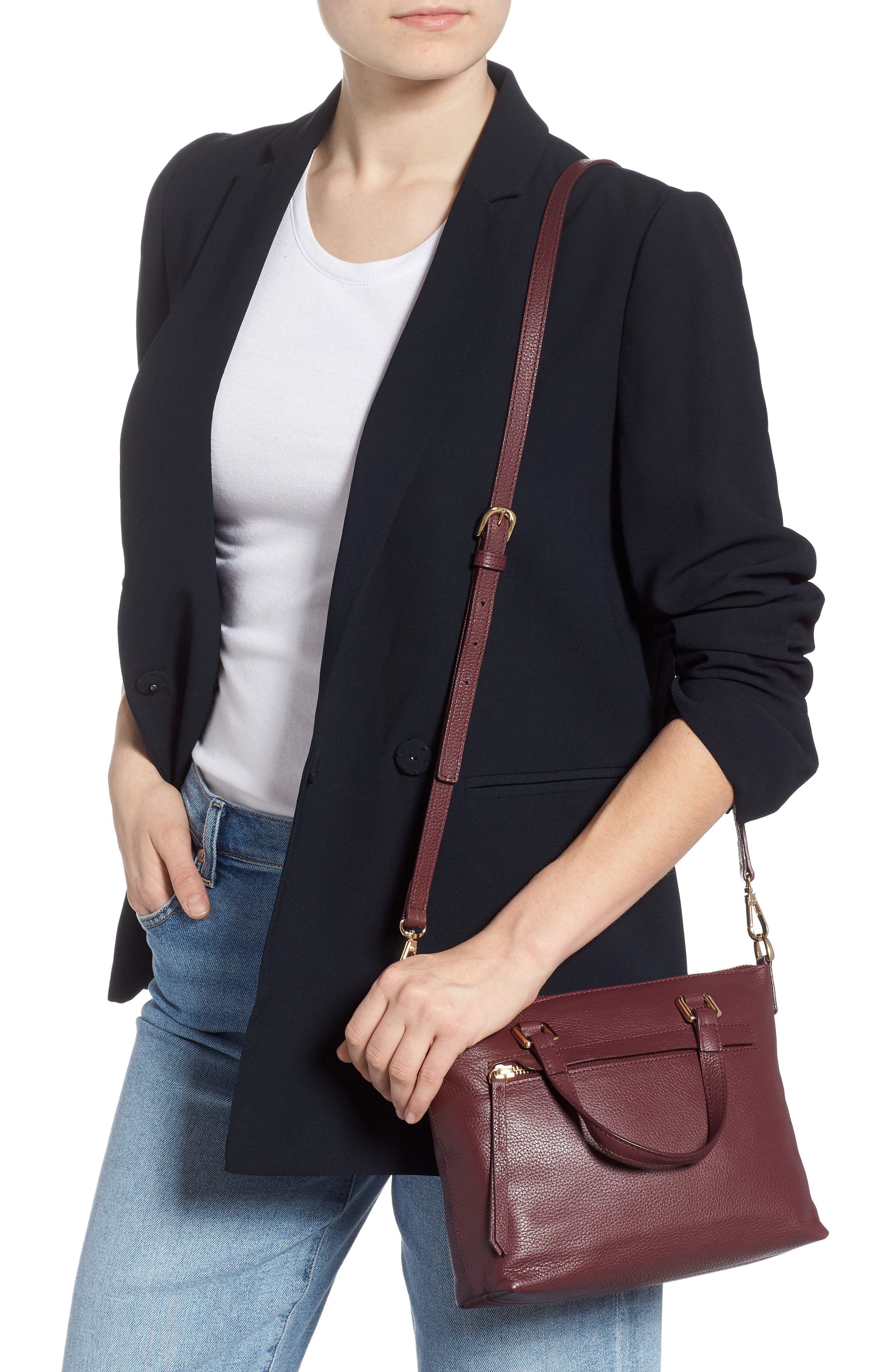 Lexa Leather Crossbody Bag, Alternate, color, BURGUNDY LONDON