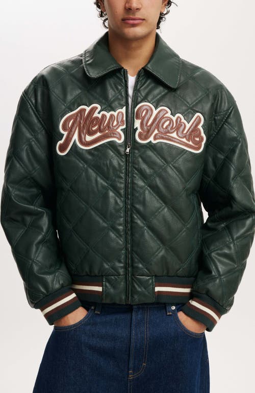 Cotton On Men's Applique Bomber Jacket In Emerald