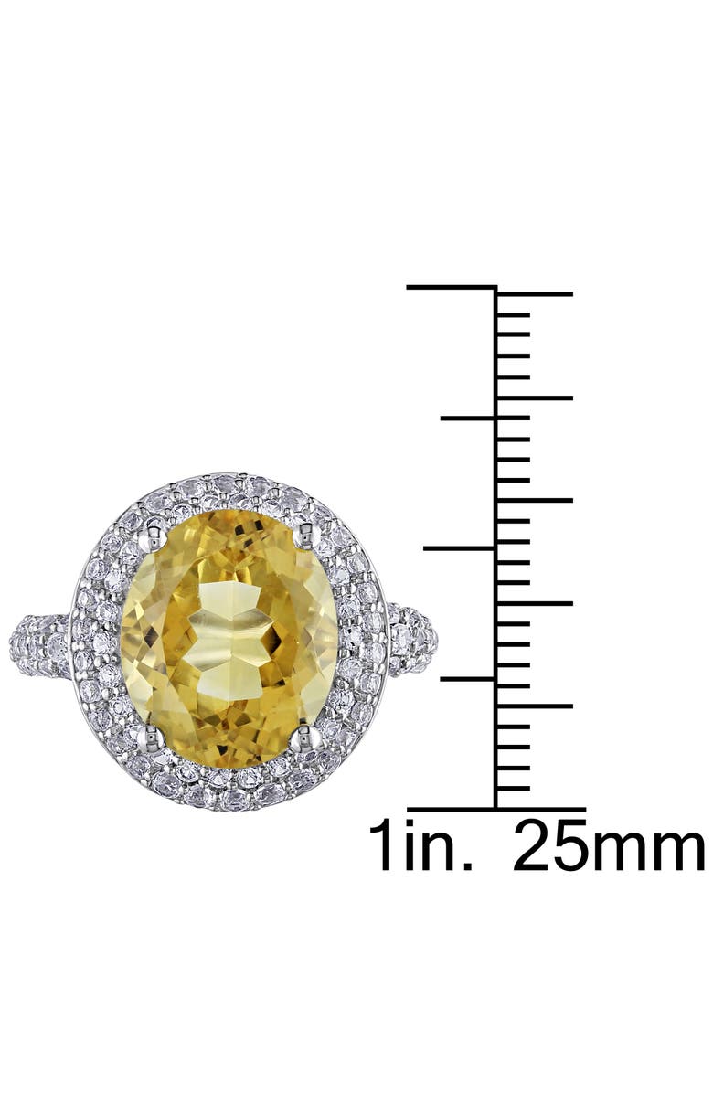 Julianna B. Gemstone & White Sapphire Double Halo Ring, Alternate, color, Citrine