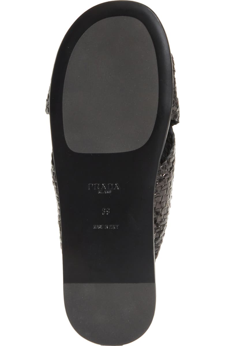 Prada Woven Slide Sandal, Alternate, color, Nero
