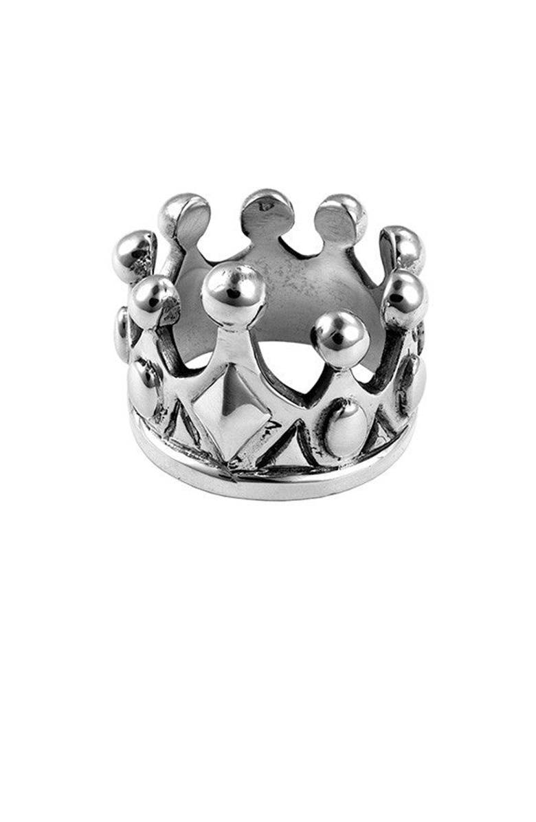 King Baby Studio Crown Ring, Main, color, Silver