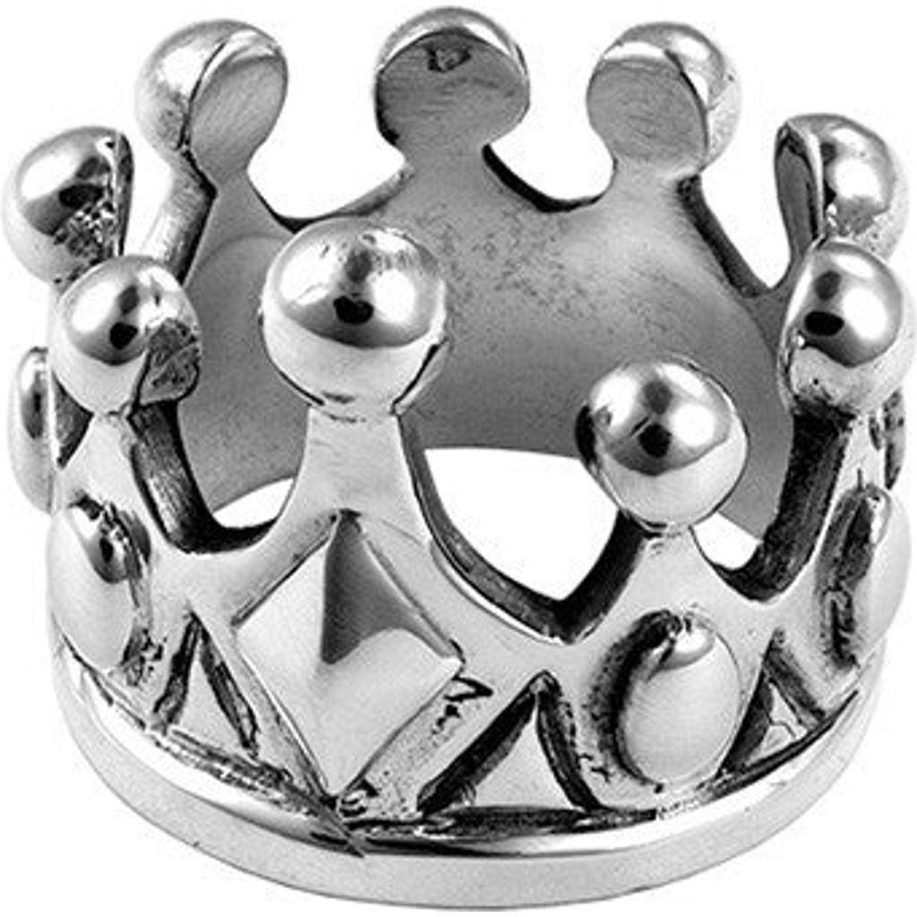 King Baby Studio Crown Ring In Metallic