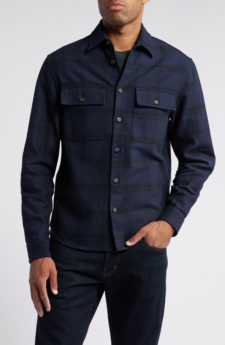 BOSS Owen Shadow Check Button-Up Overshirt, Alternate, color, 