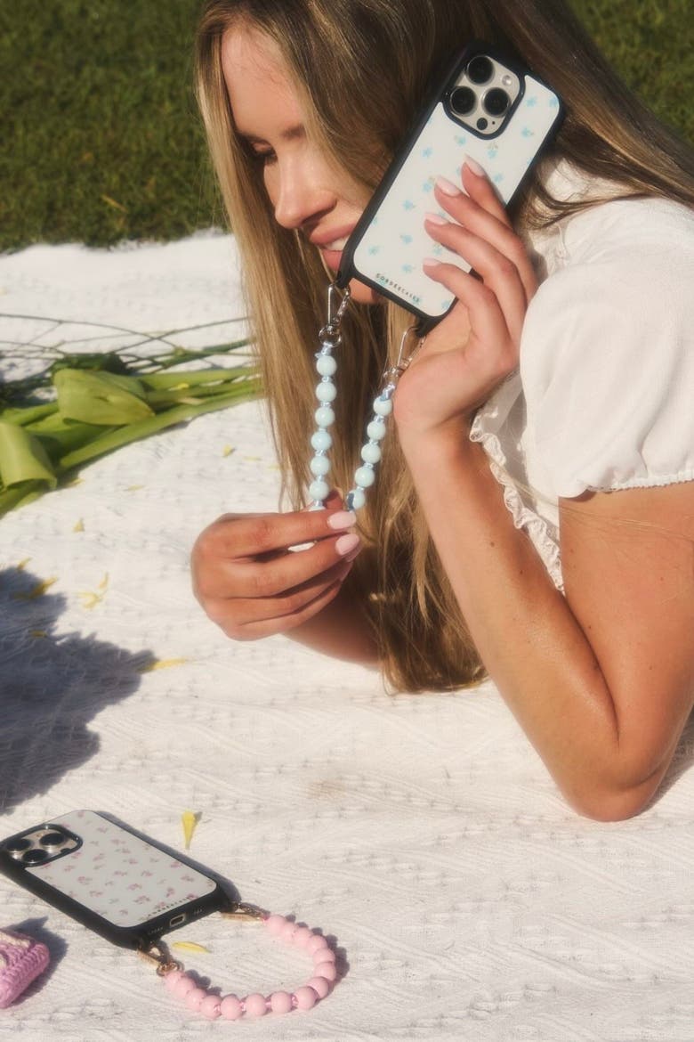 Peony Picnic Phone Wristlet Set, Alternate, color, Blush