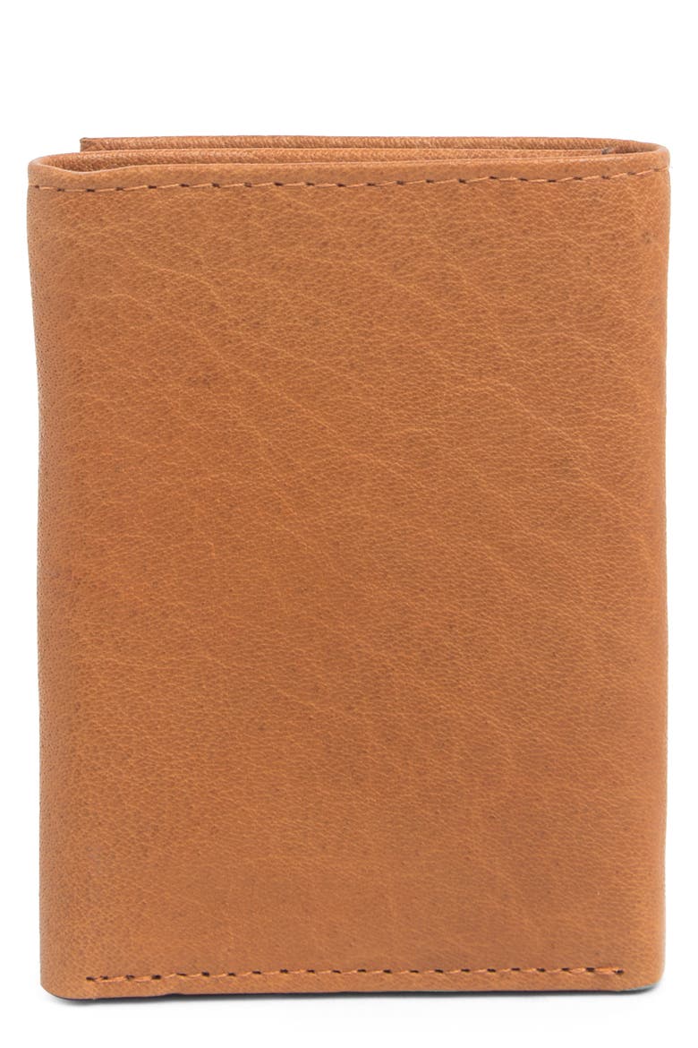 Slim Leather Trifold Wallet, Alternate, color, COGNAC