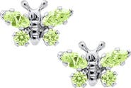 Mignonette Butterfly Birthstone Sterling Silver Earrings