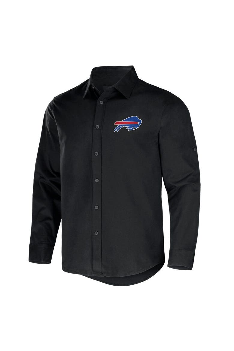 Men's NFL x Darius Rucker Collection by Fanatics Black Buffalo Bills Convertible Twill Long Sleeve Button-Up Shirt, Alternate, color, Black