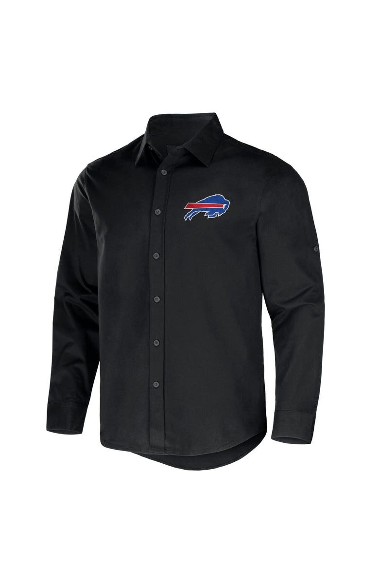 NFL X DARIUS RUCKER Men's NFL x Darius Rucker Collection by Fanatics Black Buffalo Bills Convertible Twill Long Sleeve Button-Up Shirt, Alternate, color, 