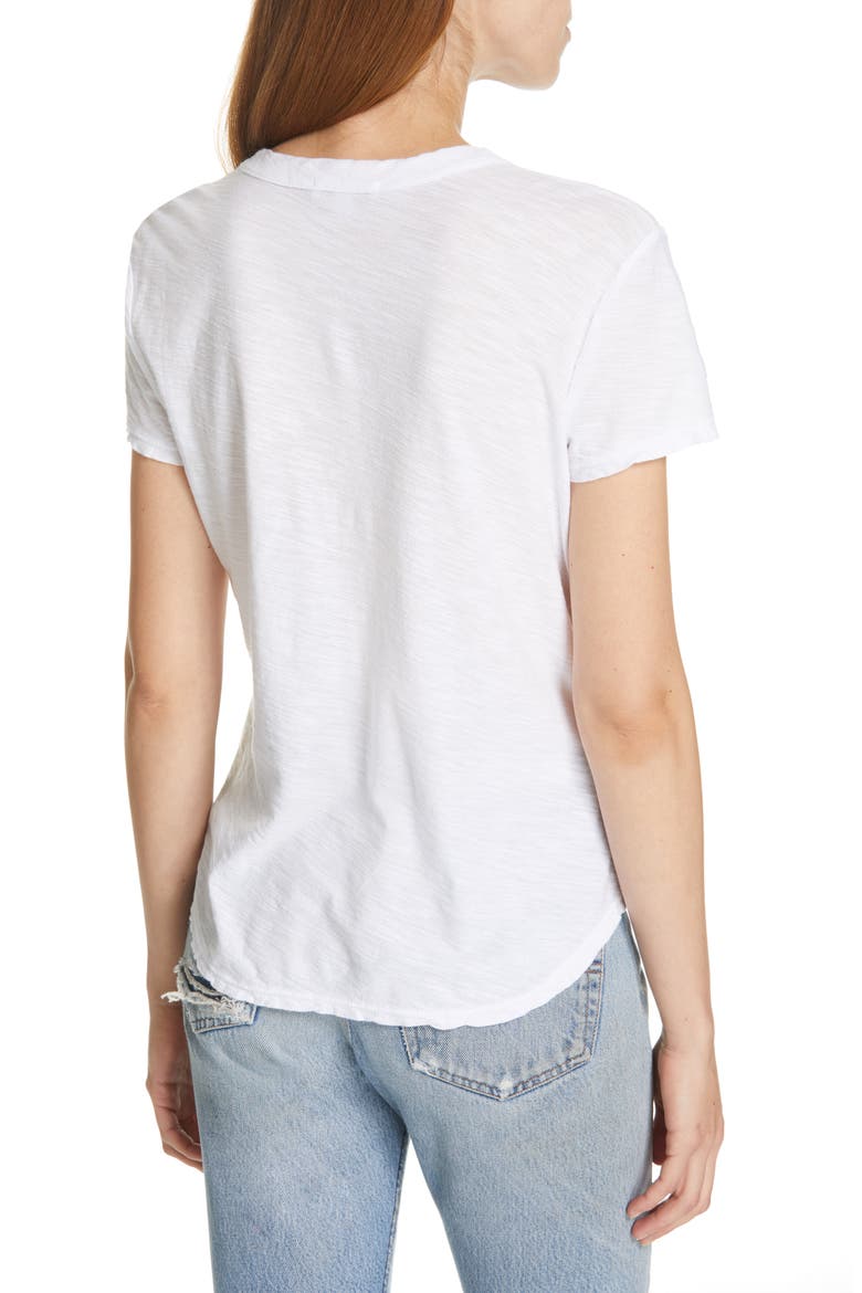 Sheer Slub Crewneck Tee, Alternate, color, WHITE