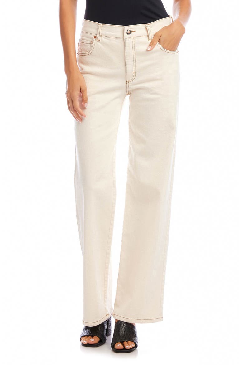 High Waist Wide Leg Jeans, Main, color, NATURAL