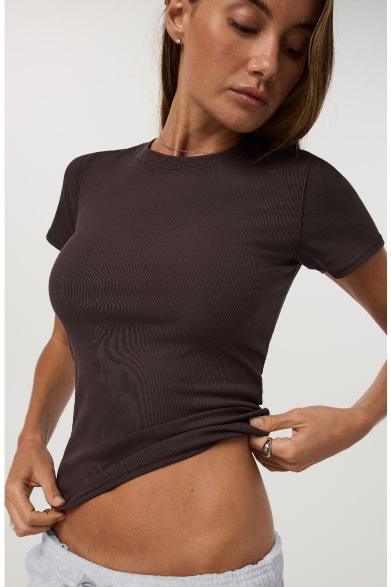 Pose Fitted Tee 2.0, Alternate, color, FRENCH ROAST