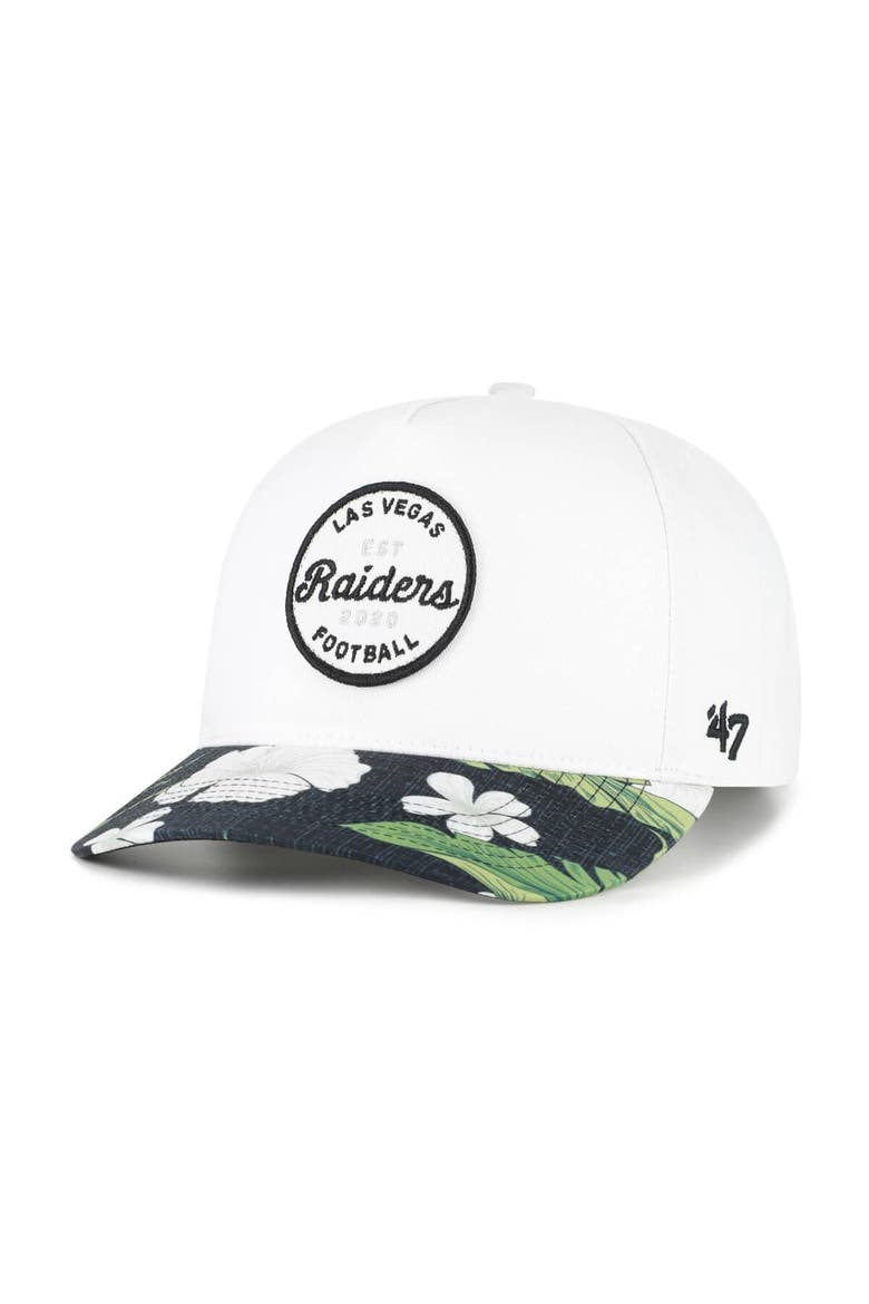 Men's '47 White/Black Las Vegas Raiders Beach Side Hitch Adjustable Hat, Alternate, color, White