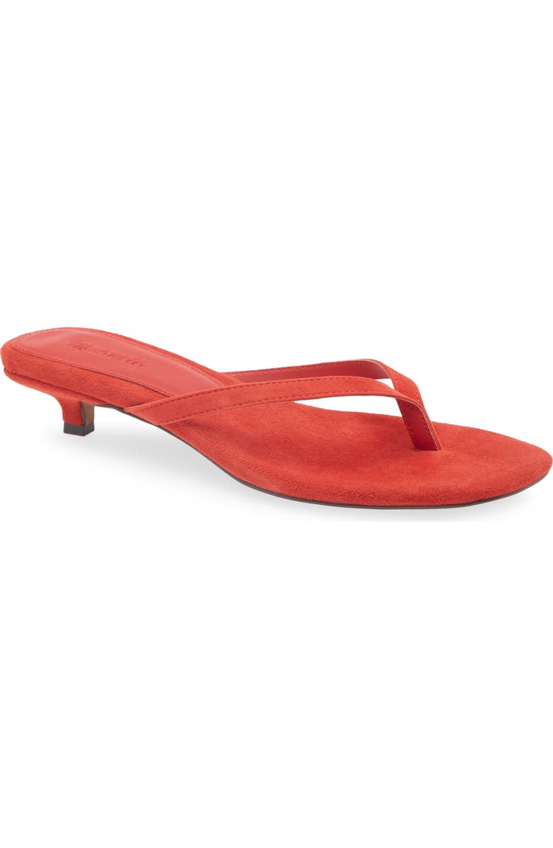 Madewell The Chiara Kitten Heel Sandal, Main, color, Bandana Red