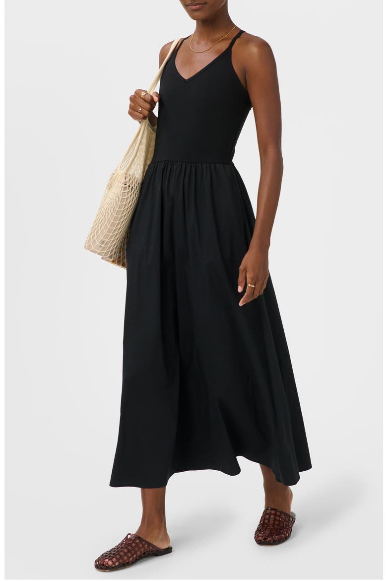Explorer Mixed Media Dress, Alternate, color, BLACK