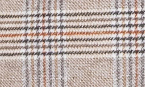 Melloday Plaid Faux Fur Trim Jacket In Brown