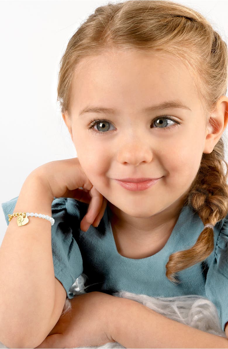 Tiny Blessings 14K Gold Signature White Crystal with Cross Bracelet, Alternate, color, 14K Gold - K