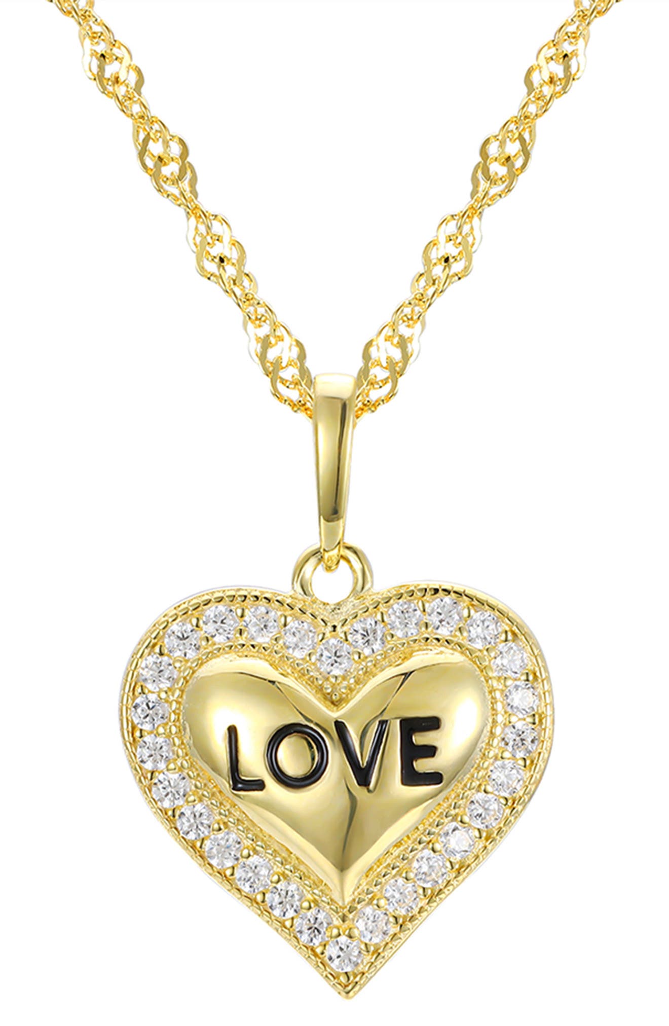 FZN Kids' Sterling Silver Love Heart Pendant Necklace