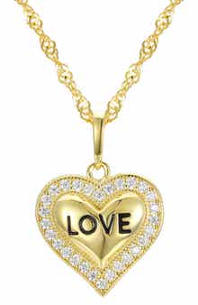 FZN Kids' Sterling Silver Love Heart Pendant Necklace