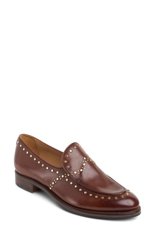 The Office Of Angela Scott Miss Cecilia Studded Loafer In Brown