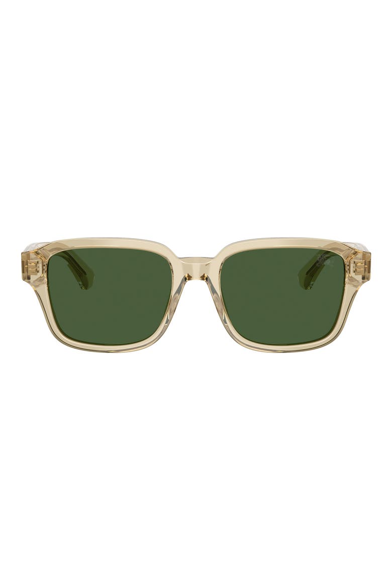 53mm Square Sunglasses, Main, color, BEIGE / DARK GREEN