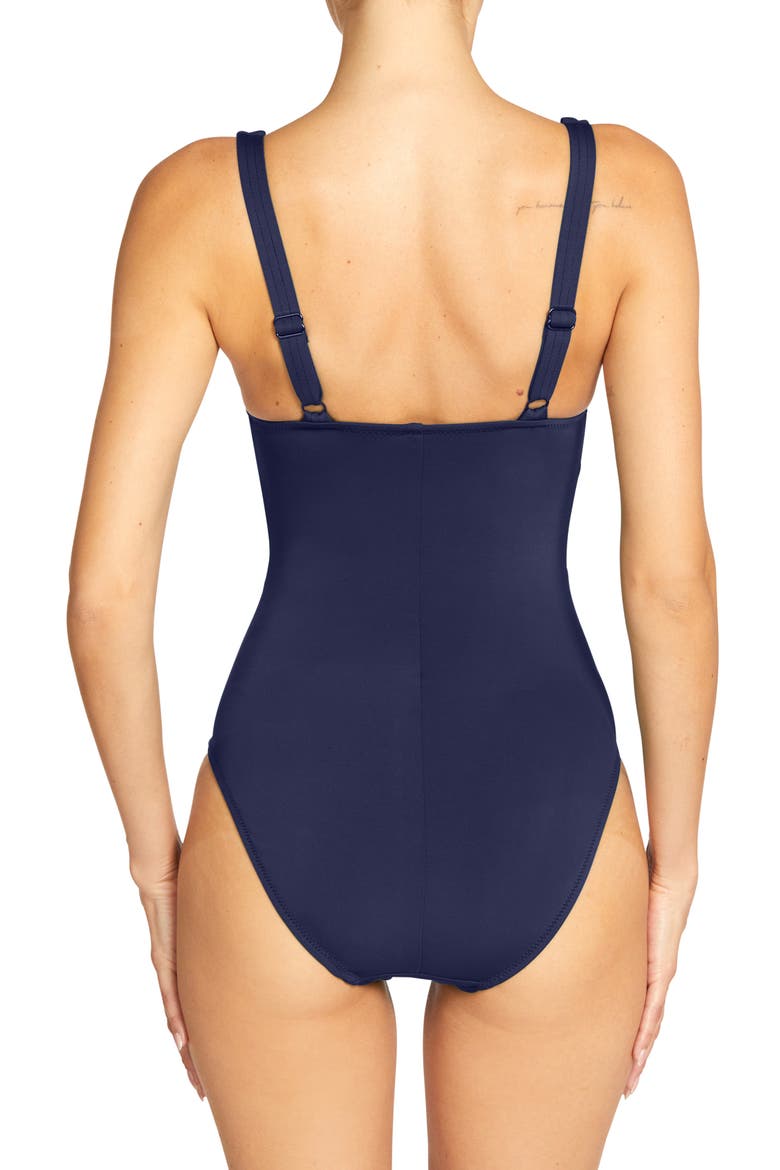 Ava Knot One-Piece Swimsuit, Alternate, color, NAVY