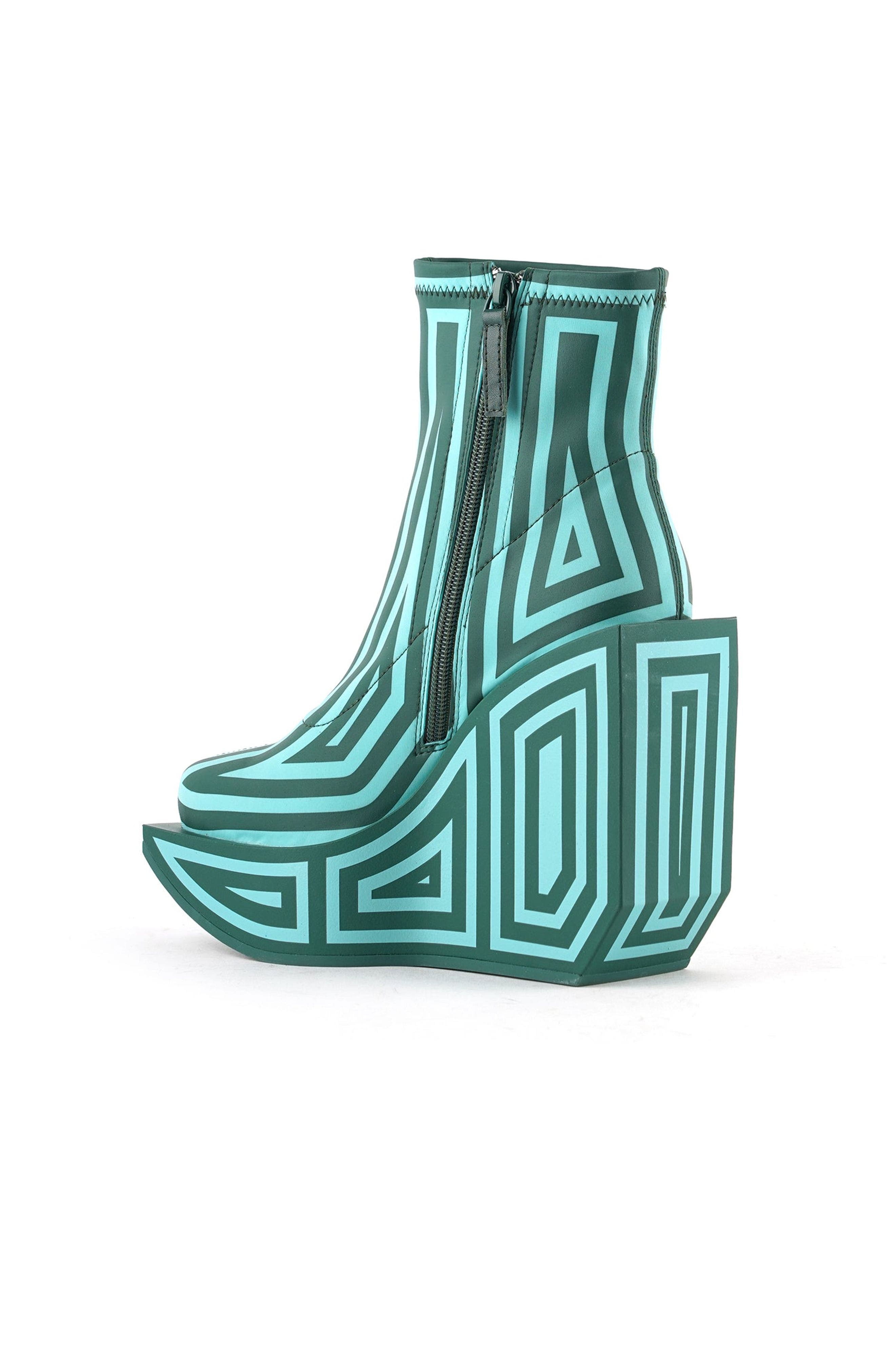 United Nude Wa Platform Bootie, Alternate, color, Emerald