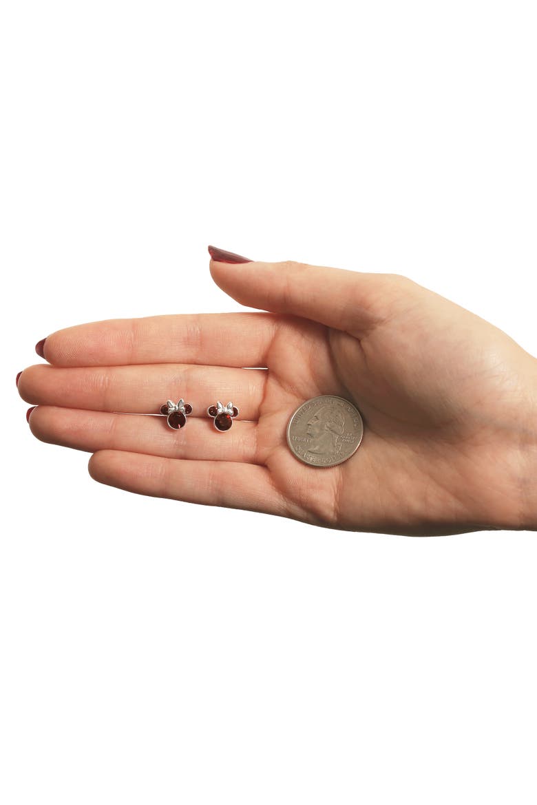 Birthstone Stud Earrings, Alternate, color, January - Burgundy Crystal